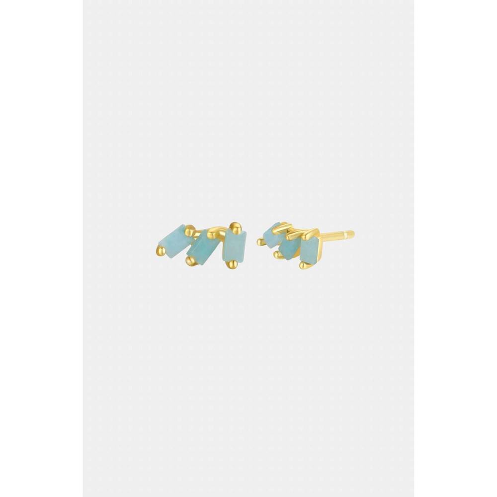 NEW JAXKELLY women's offset trio earrings in amazonite